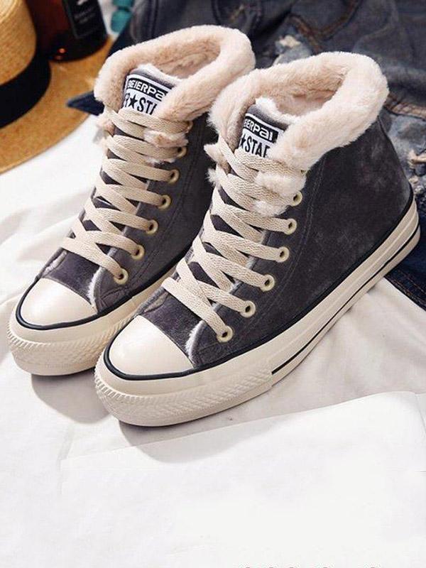 Fashion Warm Fuzzy Plush Sneakers