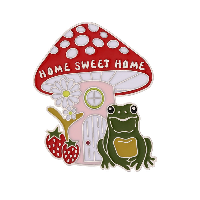 Cartoon Cute Mushroom Frog Pins