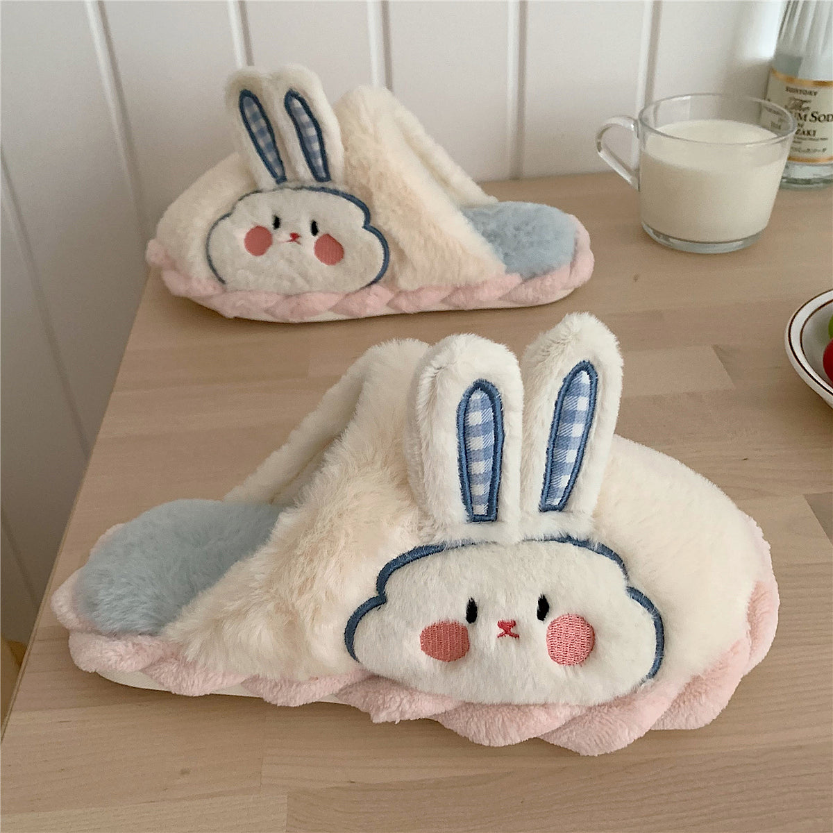 Cute Bunny Ears Plush Slippers