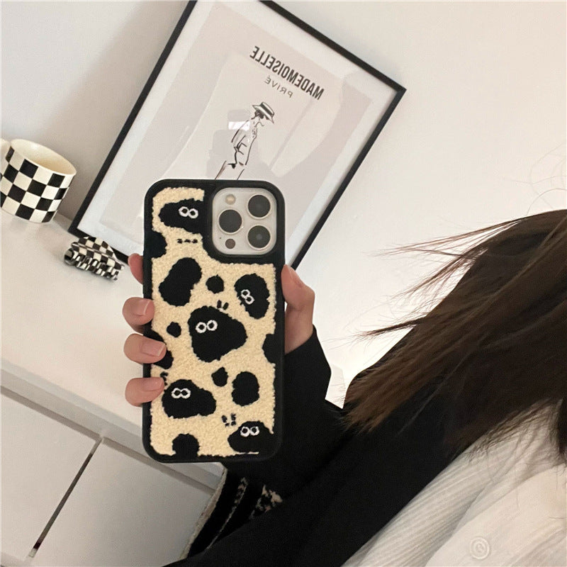 Plush Embroidered Briquettes Phone Case