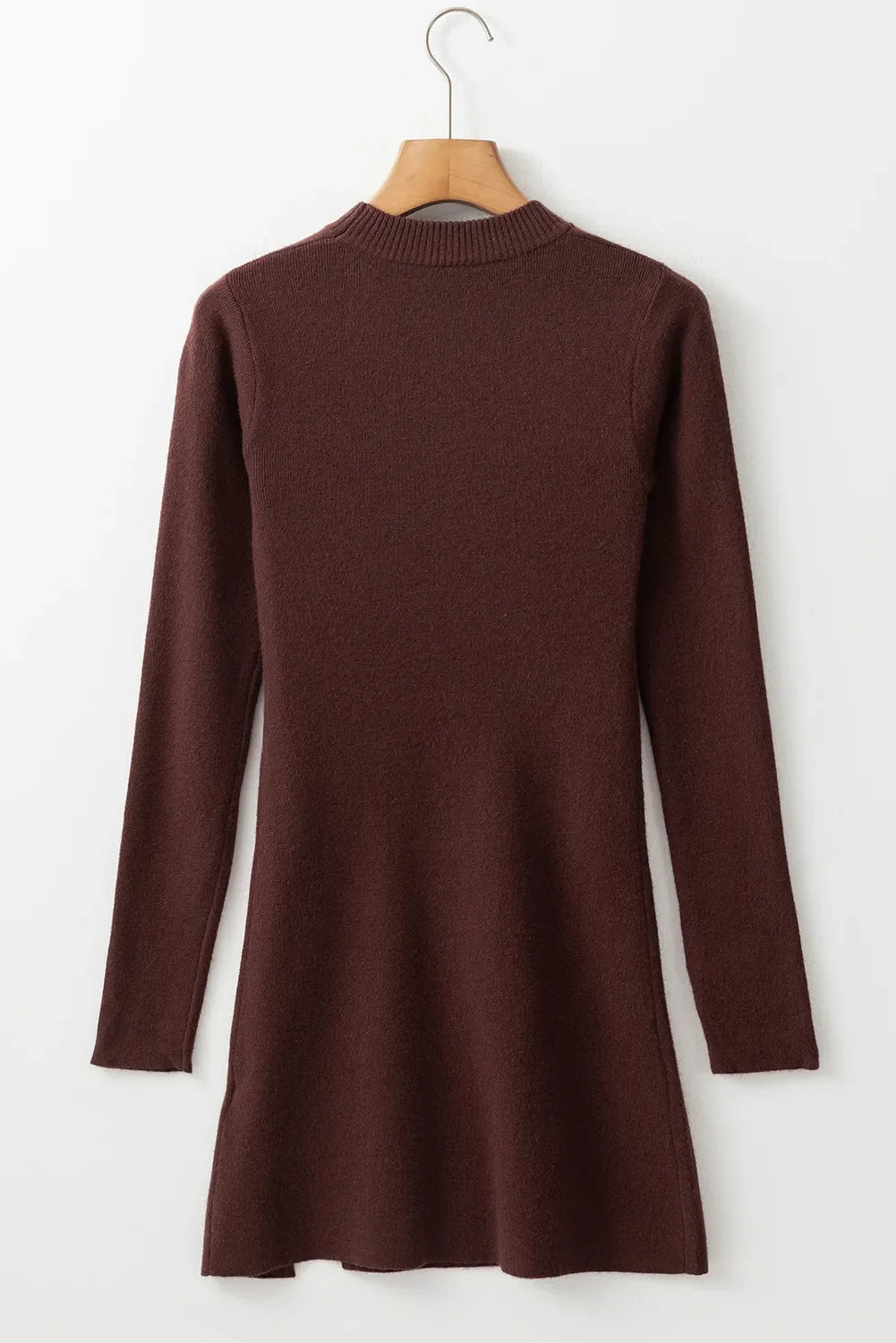 Slit Long Sleeve Sweater Mini Dress