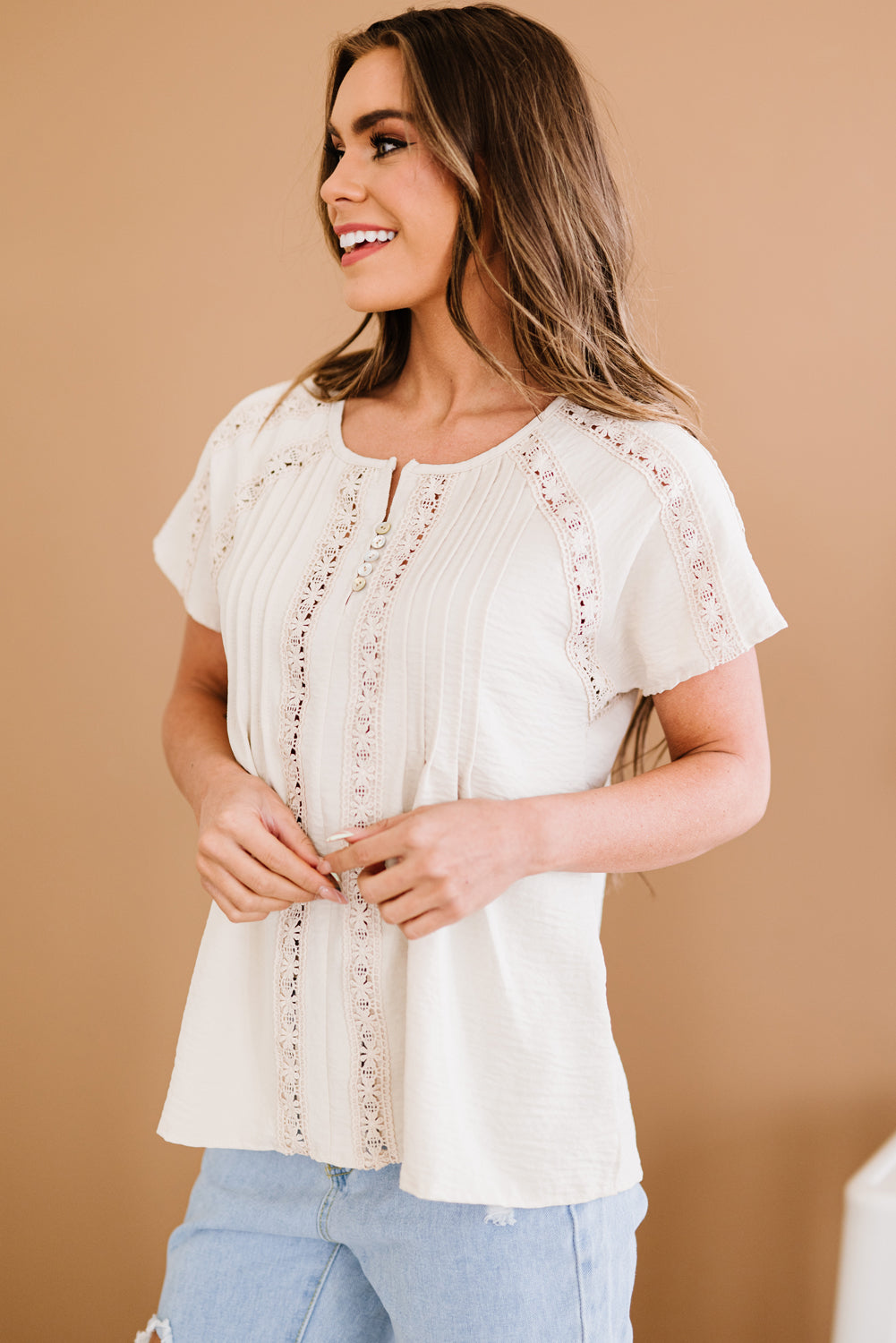 Buttoned Short Sleeves Top