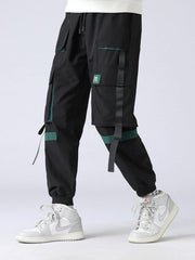 Multi Pockets Ribbons Cargo Pants