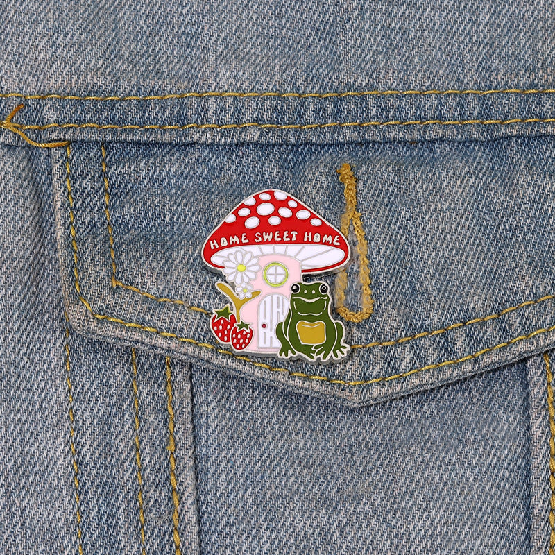 Cartoon Cute Mushroom Frog Pins