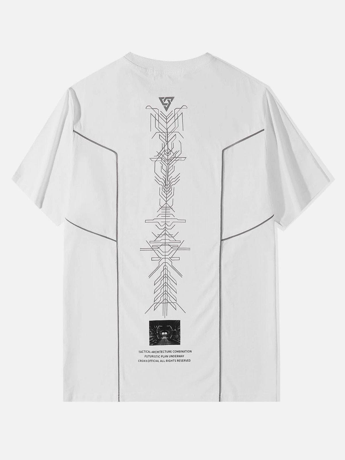 Functional Reflective Strip Print Cotton Tee