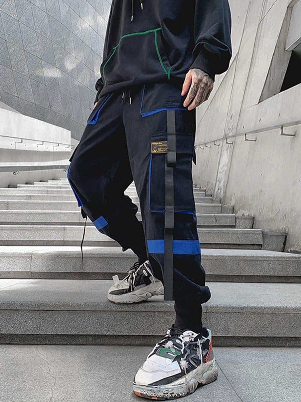 Function Patchwork Multi Pockets Cargo Pants