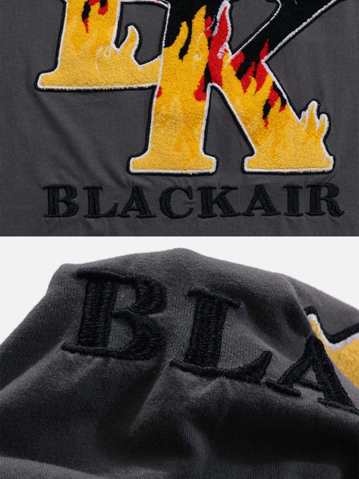 Flame Letters Embroidery Tee