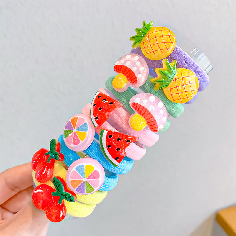 10PCS/Set Girls Rubber Band Elastic Hair bands Rainbow