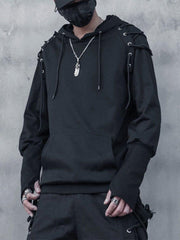 Dark Patchwork Bandage Hoodie