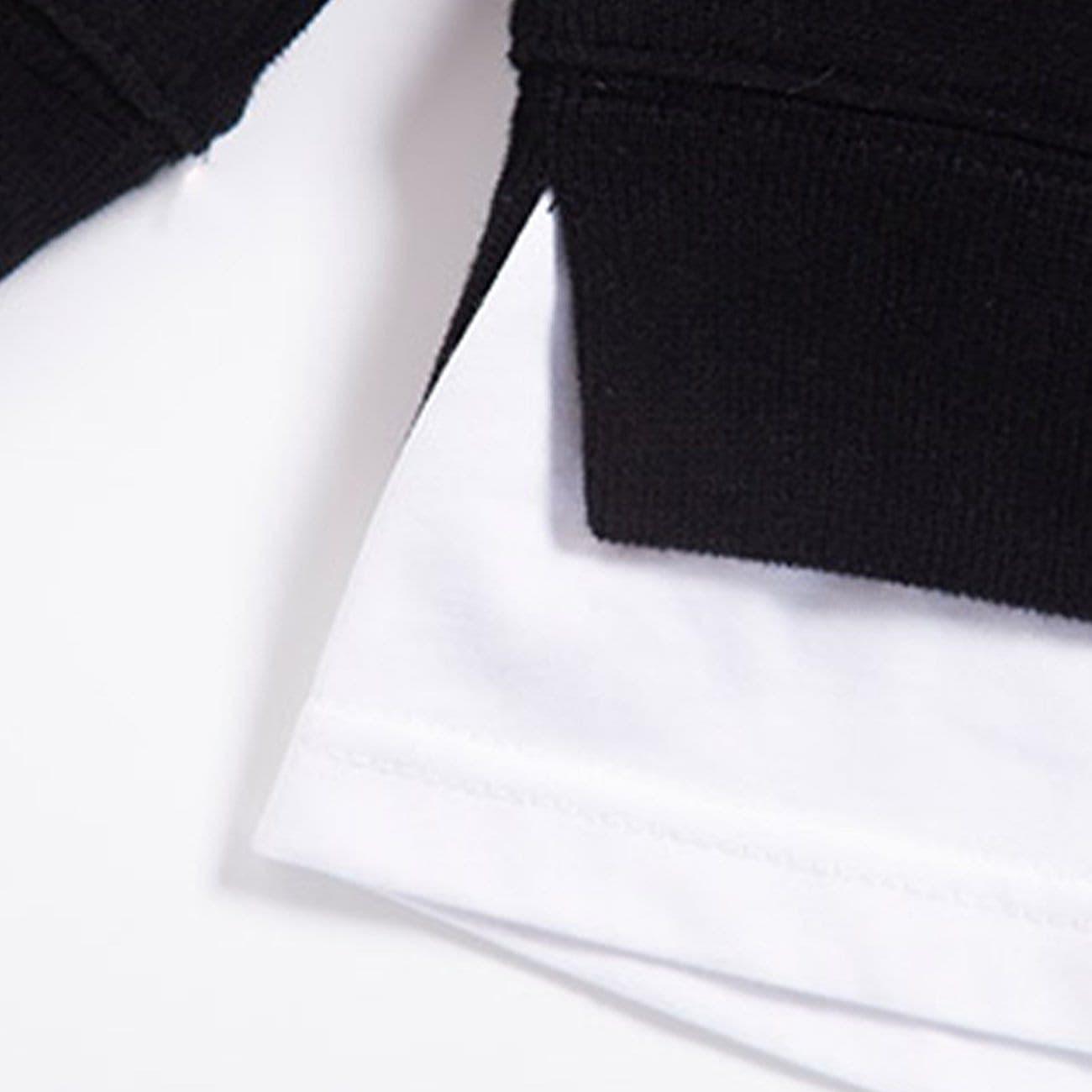 Fake Two Print Sweatshirt