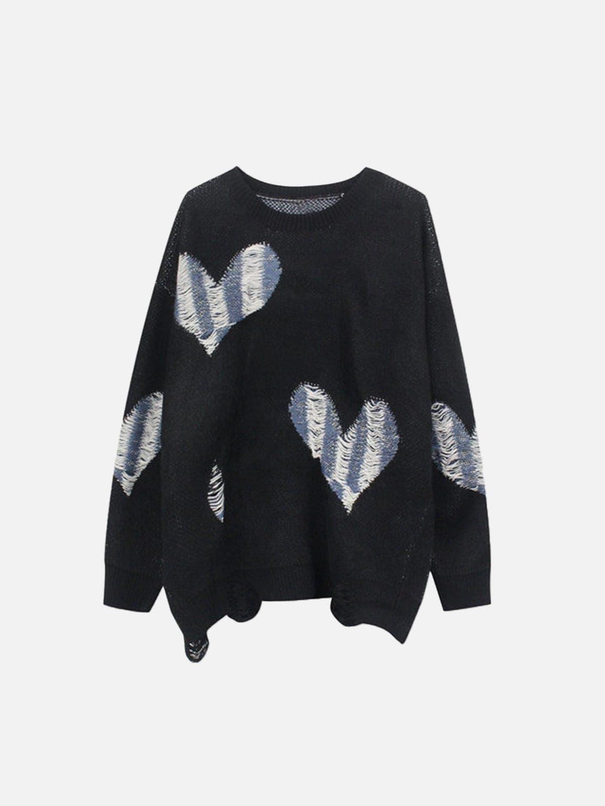 Dark Love Ripped Knitted Sweater