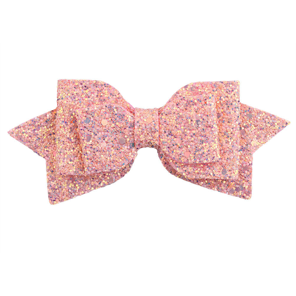 1Piece 5 Inch Baby Girl Big Glitter Hair Bow Kids