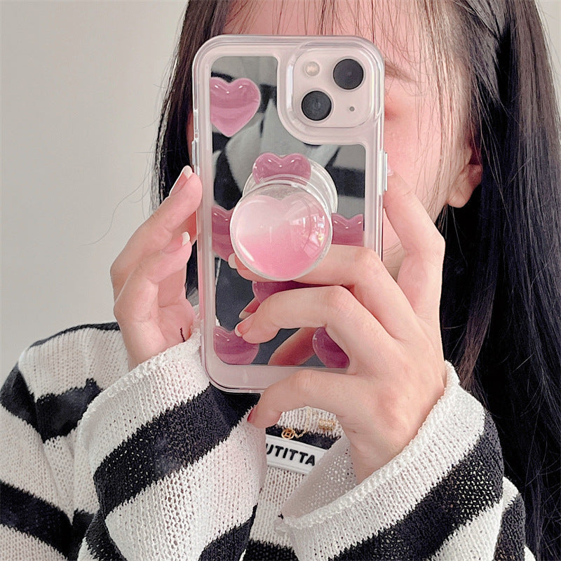 Pink Heart Mirror Phone Case