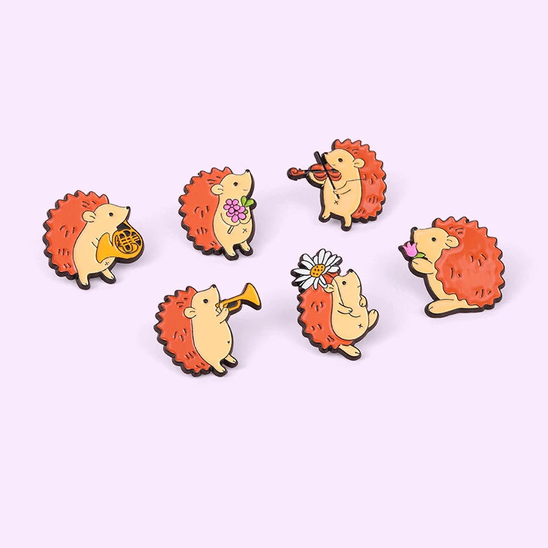 Cartoon Cute Hedgehog Pins