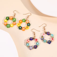 Lovely Colored Small Flower Earrings