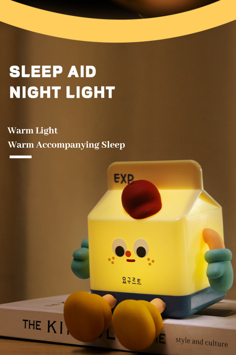 Kawaii Cartoon Milk Carton Night Light