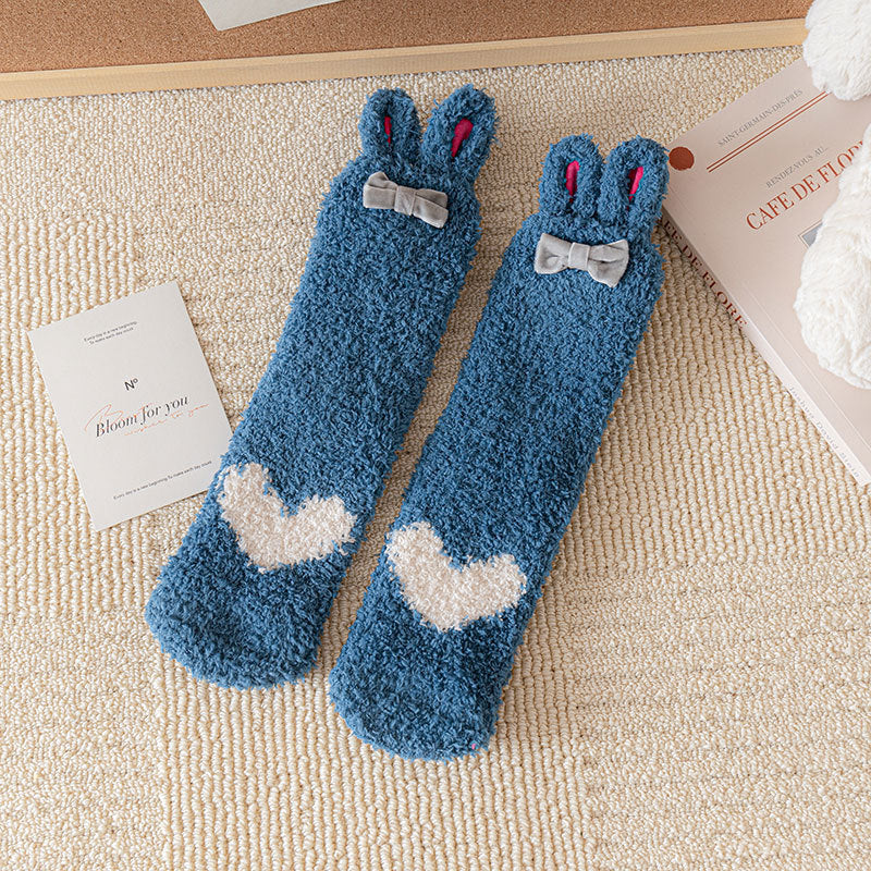 Bunny Ears Heart Floor Socks