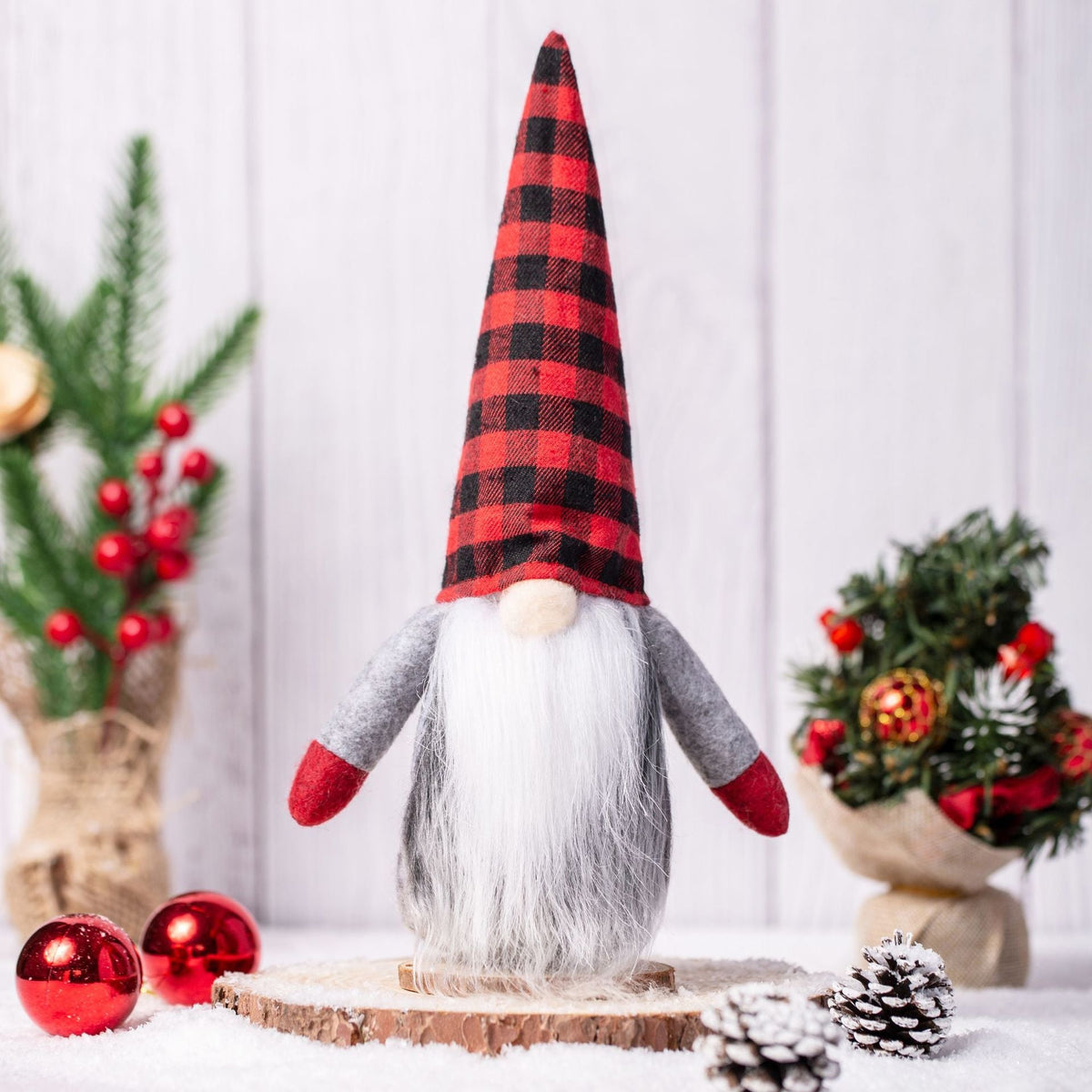 Plaid Hat Gnomes Doll Ornaments