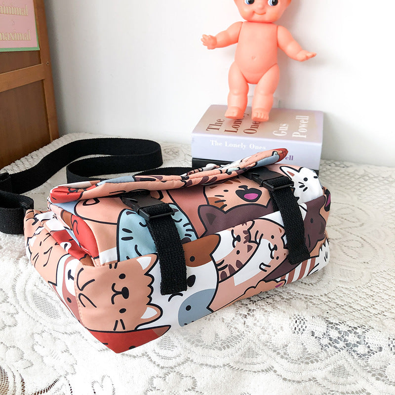 Funny Personality Cartoon Cat Messenger Bag