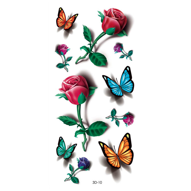 Butterfly Flower Tattoo Sticker