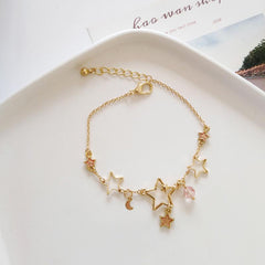 Sweet And Lovely Star Moon Bracelet