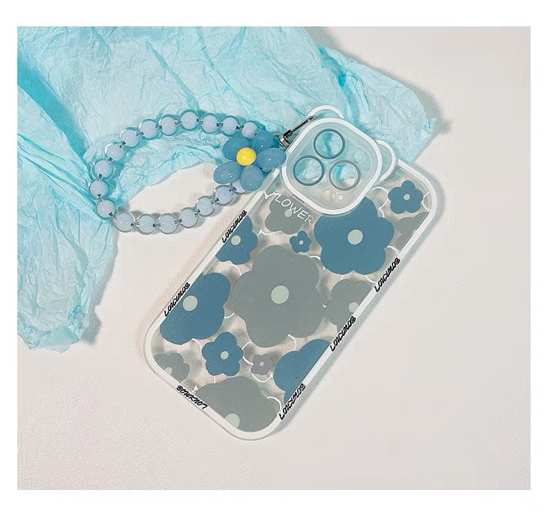 Blue Frangipani Chain Phone Case