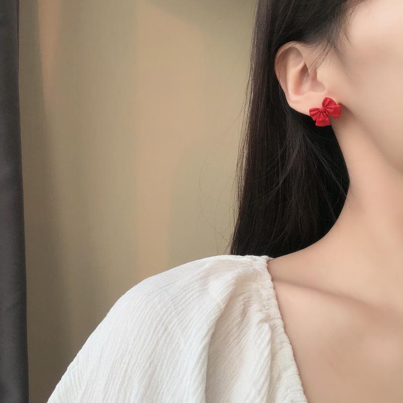 Red Love Bow Earrings