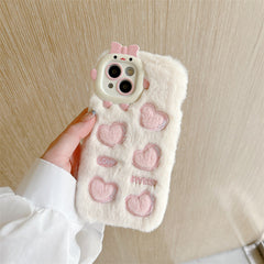 Monster Plush Embroidered Heart Phone Case