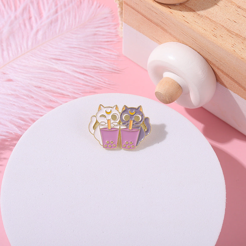 Milk Tea Cat Pins