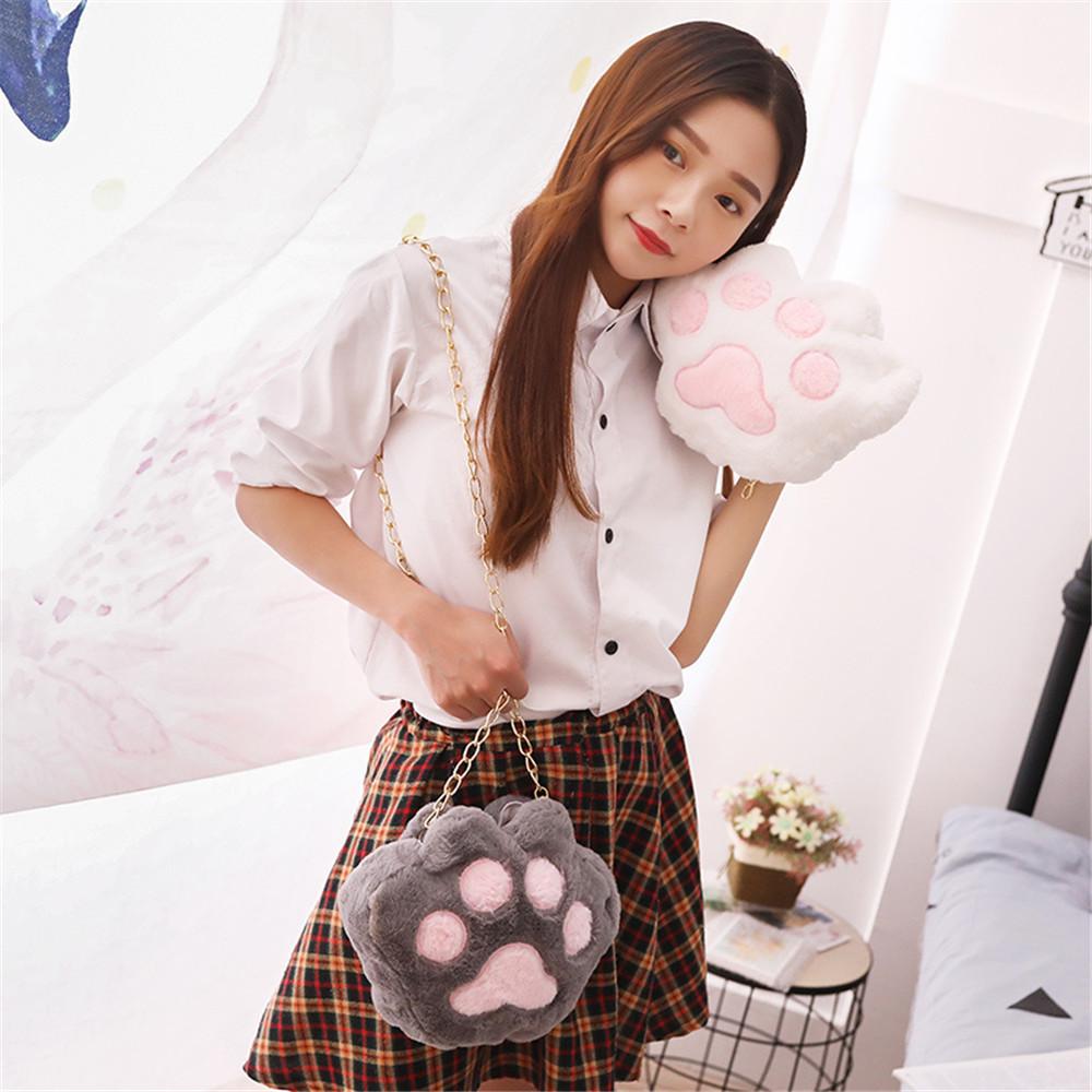 Cat Paw Plush Chain Bags