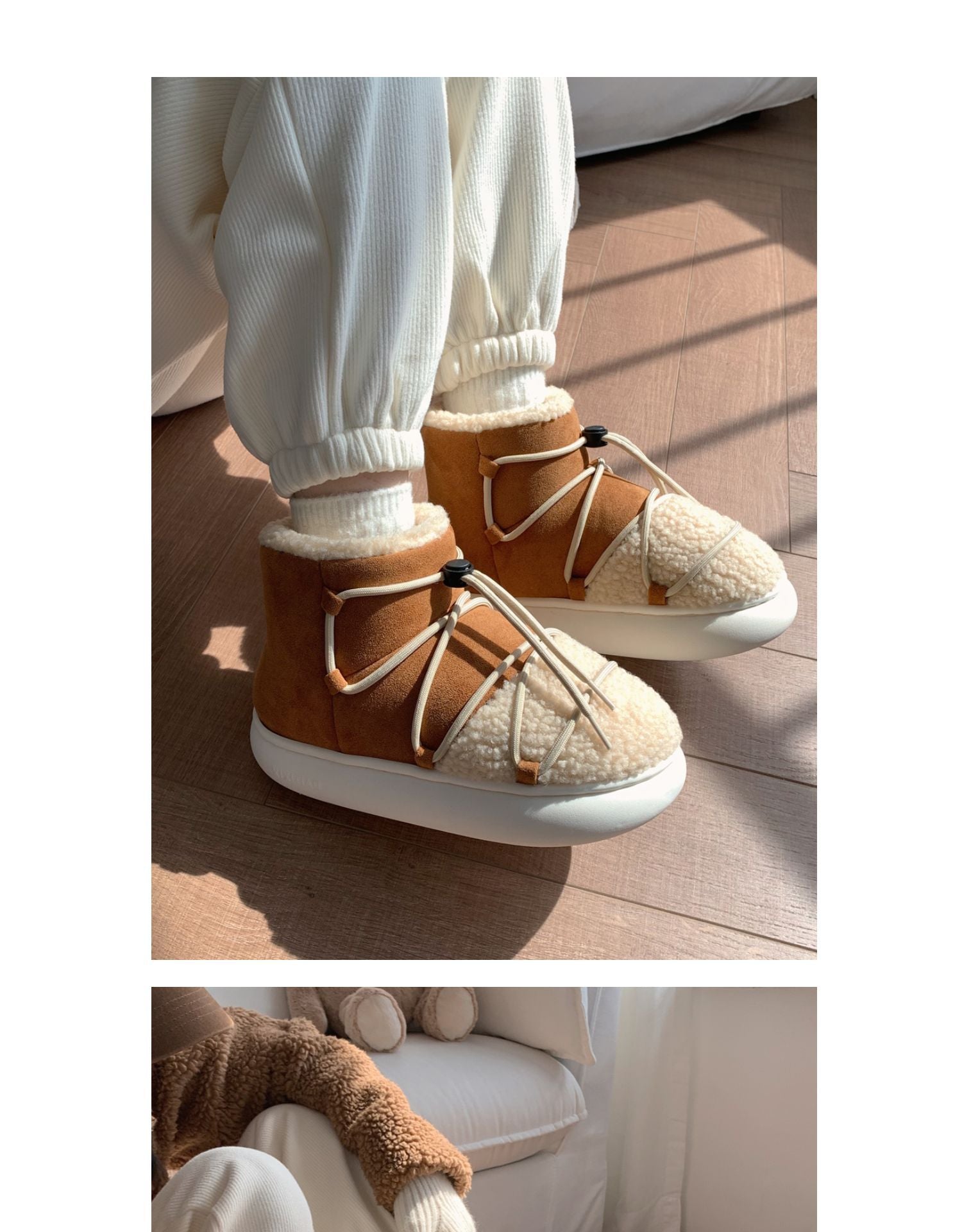 Retro Lace Up Bread Shoes