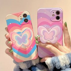 Butterfly Heart Contrast Color Phone Case