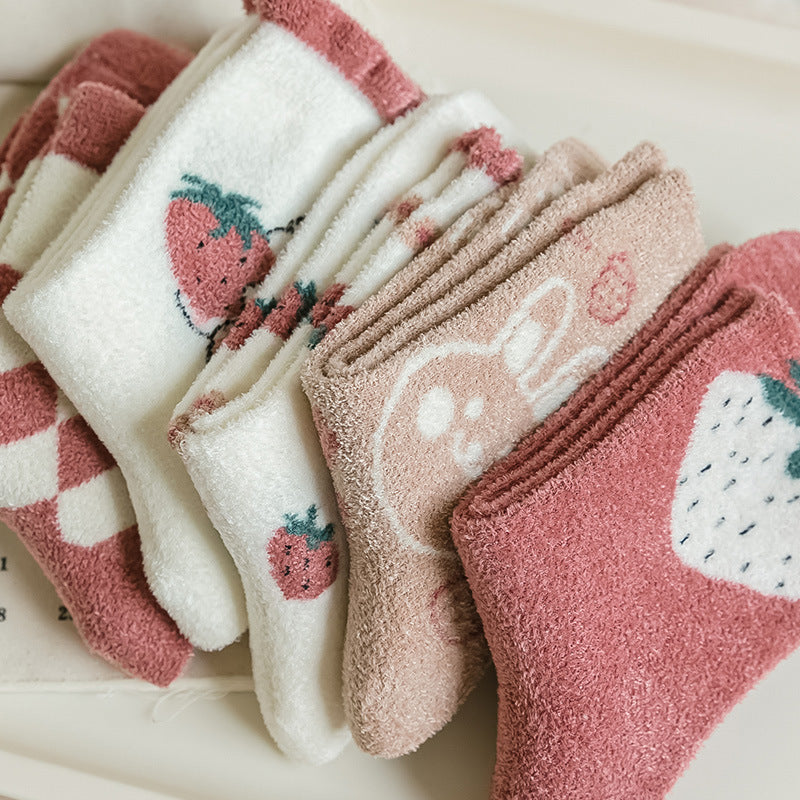 Cute Strawberry Warm Socks