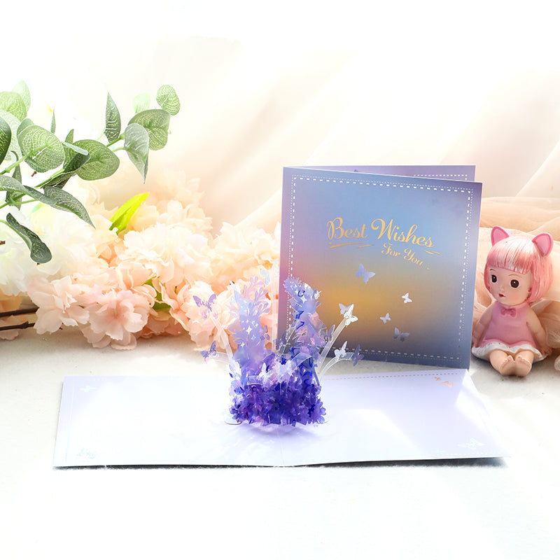 Crystal Flower Butterfly 3D Greeting Card