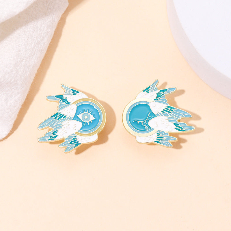 Cartoon Wings Feather Eyes Pins