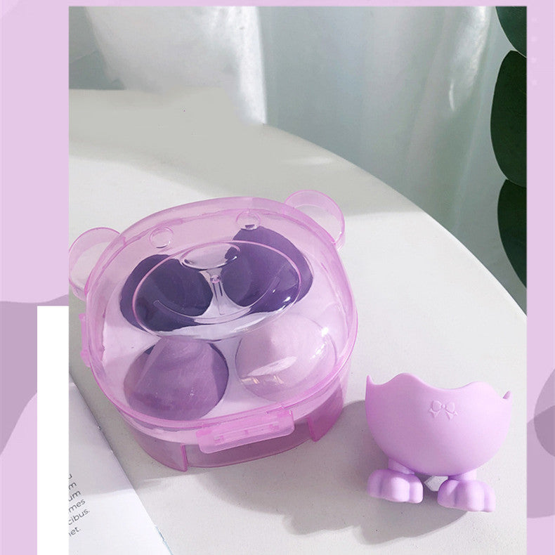 Bear Beauty Egg Powder Puff Set