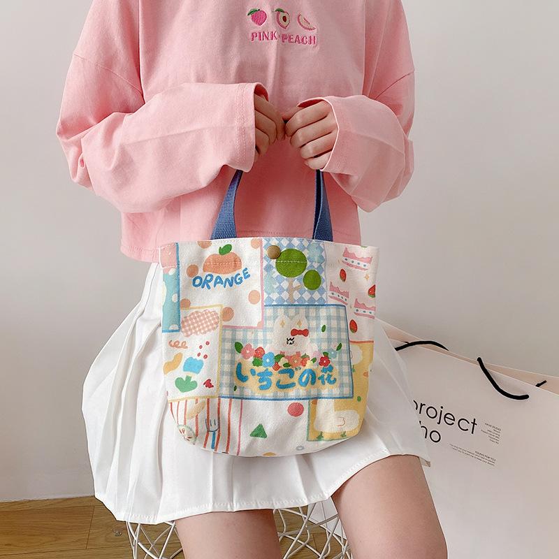 Cute Printed Illustration Canvas Bag