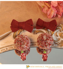 Christmas Girl Bow Earrings