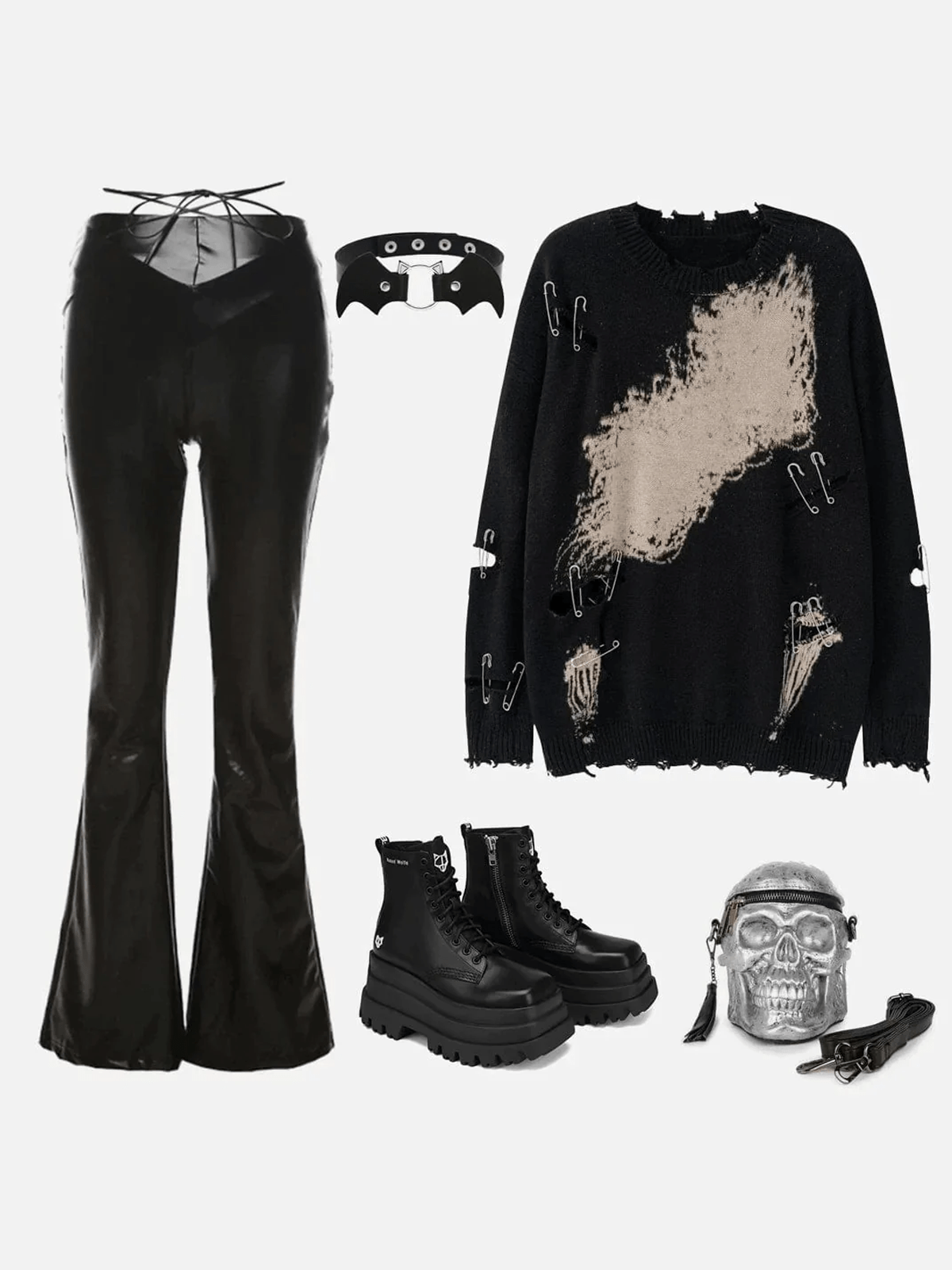 Paperclip Tie Dye Hole Knit Sweater