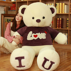 80/100cm Big I LOVE YOU Teddy Bear Plush Toy Lovely Huge Stuffed Soft Bear Doll Lover Bear Kids Toy Birthday Gift For Girlfriend