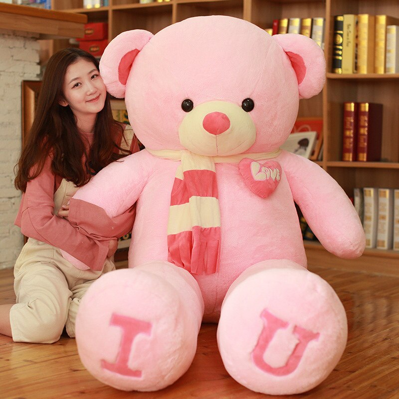 80/100cm Big I LOVE YOU Teddy Bear Plush Toy Lovely Huge Stuffed Soft Bear Doll Lover Bear Kids Toy Birthday Gift For Girlfriend