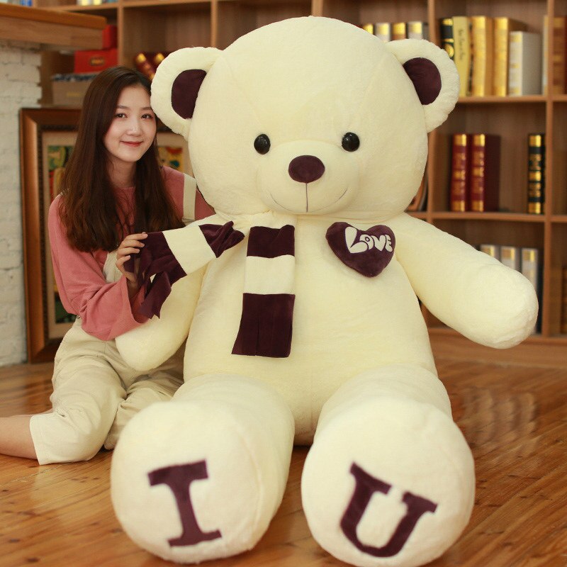 80/100cm Big I LOVE YOU Teddy Bear Plush Toy Lovely Huge Stuffed Soft Bear Doll Lover Bear Kids Toy Birthday Gift For Girlfriend