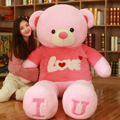 80/100cm Big I LOVE YOU Teddy Bear Plush Toy Lovely Huge Stuffed Soft Bear Doll Lover Bear Kids Toy Birthday Gift For Girlfriend