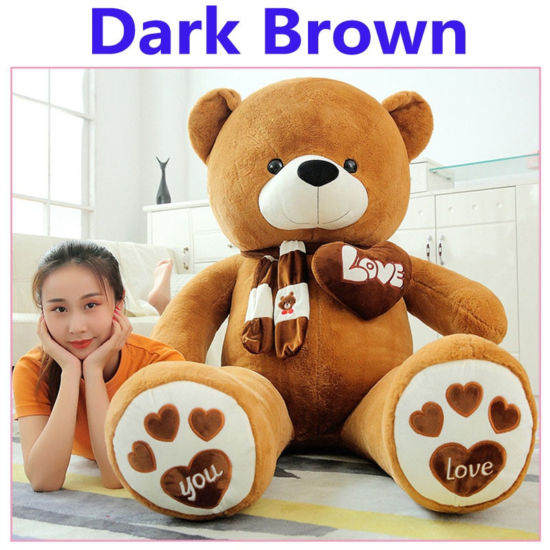 80-100cm   Giant Filled Full Big Size Large Teddy Bears Stuffed Toys Adult Soft Pillow Birthday Costum Gift Plush Dolls