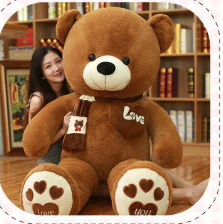 80-100cm   Giant Filled Full Big Size Large Teddy Bears Stuffed Toys Adult Soft Pillow Birthday Costum Gift Plush Dolls