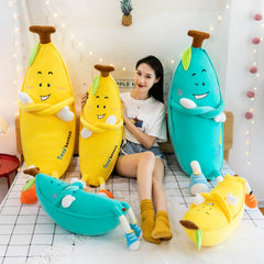 80-135cm Giant Soft Cartoon Banana pillow Plush Toys Stuffed Fruit Cushion Pillow Creative Girls Valentine's Gift Plush Toy Doll