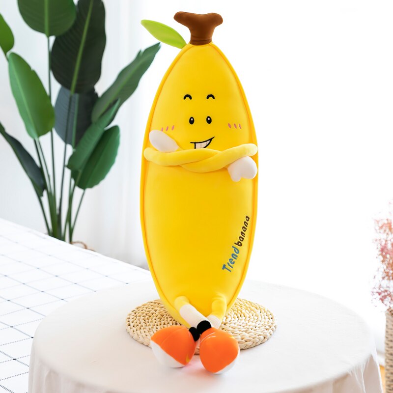 80-135cm Giant Soft Cartoon Banana pillow Plush Toys Stuffed Fruit Cushion Pillow Creative Girls Valentine's Gift Plush Toy Doll