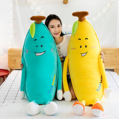 80-135cm Giant Soft Cartoon Banana pillow Plush Toys Stuffed Fruit Cushion Pillow Creative Girls Valentine's Gift Plush Toy Doll