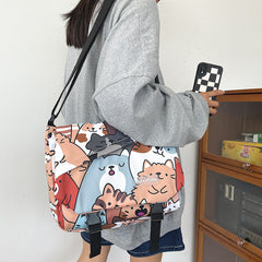 Funny Personality Cartoon Cat Messenger Bag