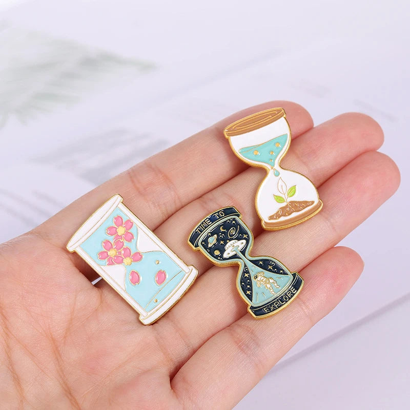 Time Hourglass Shape Pins